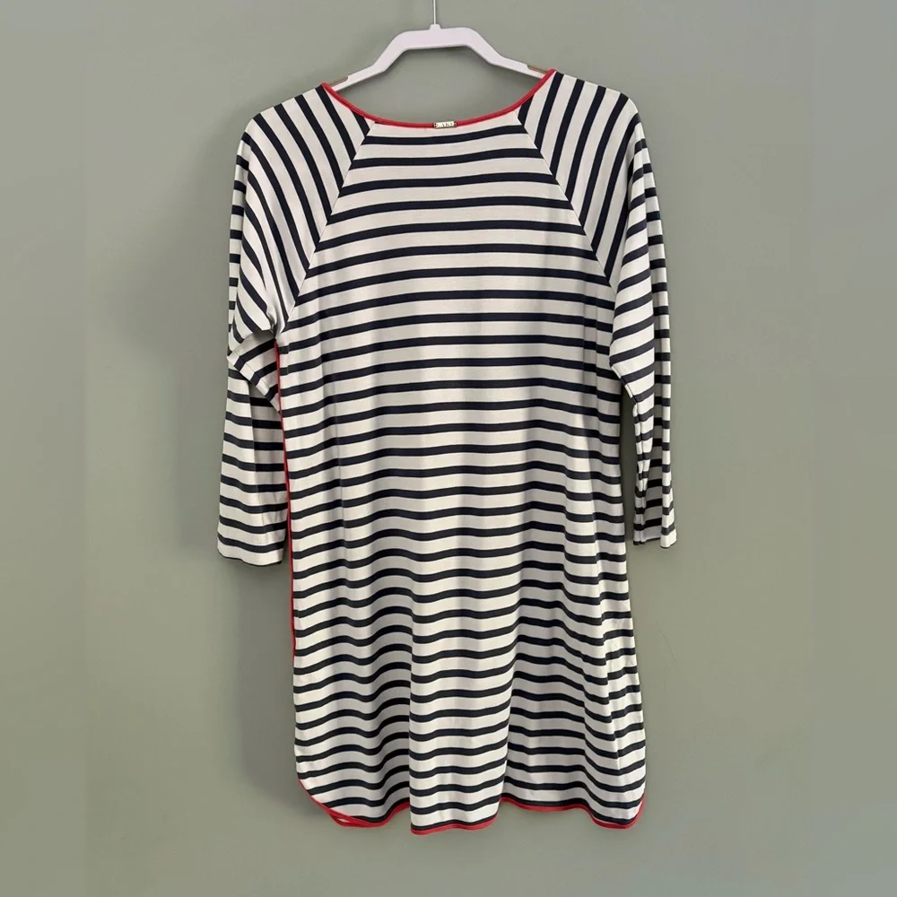 LAKE Pima Cotton Breton Stripe Knit Shift Dress Size L - Picture 8 of 10